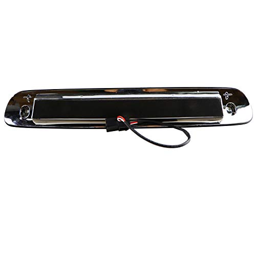 Rear Roof Center LED Third 3rd Brake Cargo Light Assembly High Mount Brake Tail Light Replacement for 2007-2013 Chevy Silverado/GMC Sierra 1500 2500 3500 HD (Chrome Housing Smoke Lens)