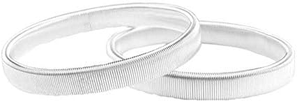 vap26 2PCS Elastic Metal Bartender Men Durable Arm Band Sleeve Cuff Spring Bracelet(Silver)
