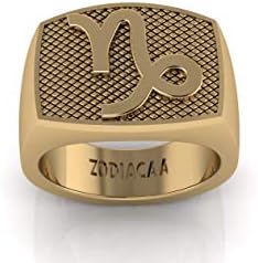 ZODIACAA Men's Zodiac Sign Reversible Ring 12 Star Constellations Unique Design Astrology Jewelry Gold Color| Great Gift idea