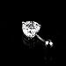 coromose Navel Ring Belly Rhinestone Button Bar Heart Body Piercing Jewelry Steel