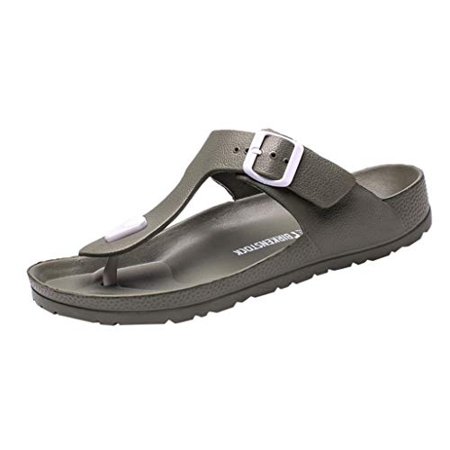 Corriee Mens Thong Sandals Summer Slippers Indoor Outdoor Flat Shoes Beach Flip Flops Green - Thumbnail 5