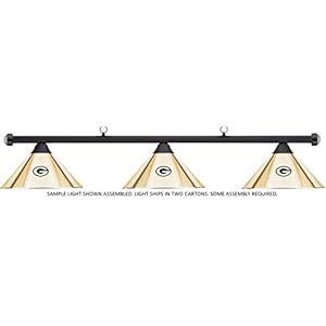 NFL Green Bay Packers Brass Metal Shade & Black Bar Billiard Pool Table Light 31D3xFmD8 L