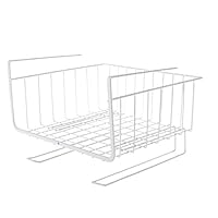 Mostbest Under Shelf Wire Baskets Kitchen Storage Bin Organizer Holder Stand Slides Under Shelf Rack for Storage, Easy to Install (White)