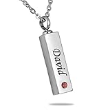 HooAMI Cremation Jewelry Birthstone Name Cremation Urn Necklace - Personalized & Custom Made