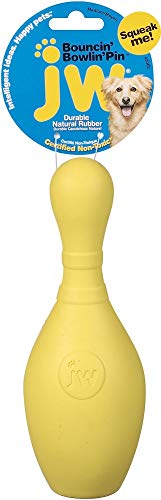 JW Pet- iSqueak Bouncin' Bowlin Pin Dog Toy, Assorted Colors, 1 Unit