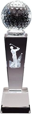 Order Fast Awards Collegiate Crystal Male Golf Trophy - Personalize/Customize w/Free Engraving