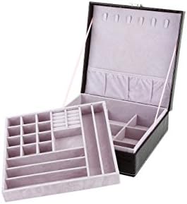 GUANYA PU Leather Storage Bin Square Shape Jewelry Box Makeup Necklace Earrings Ring etc. Organizer Wedding Gift (639brown)