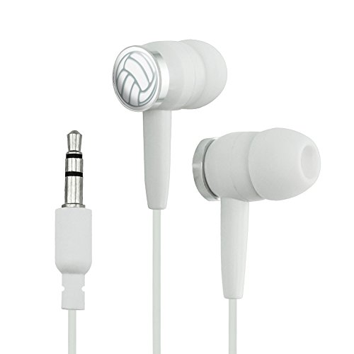 Volleyball Novelty In-Ear Earbud Headphones - White