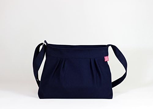 Navy Blue Canvas Bag Small and Sweety Purse Zipper Closed Chic Pleated Bag Small Bag Shoulder bag gift for her DIFFERENT COLOR AVAILABLE hippirhino Different Colors are Available