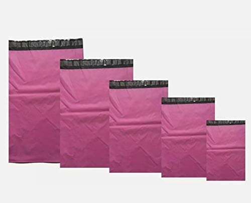 Pink Mailing Bags 14" x 21" - 350 x 525 mm - Strong Self Sealing Postal Bags - Pack of 100