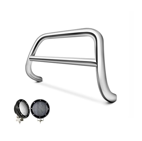 Black Horse A Bar No Skid Plate Stainless Steel Come with Pair of 5.3" Dia. LED…