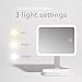 Fancii LED Makeup Vanity Mirror with 3 Light Setting and 15x Magnifying Mirror - Choose Between Soft Warm, Natural Daylight, or Neutral White Lights - Dimmable Countertop Cosmetic Mirror - Aura