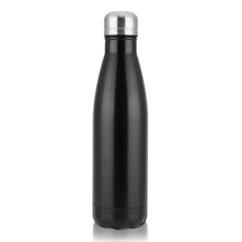 Water Bottle Stainless Steel Vacuum Insulated Double Walled Cola Shape Thermoses (Black-4)