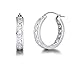 Carleen Sterling Silver Channel Setting Princess Cut CZ Cubic Zirconia Simulated Diamond Click-top Medium Huggie Hoop Earrings Fine Jewelry For Women Girls Diameter 20mm
