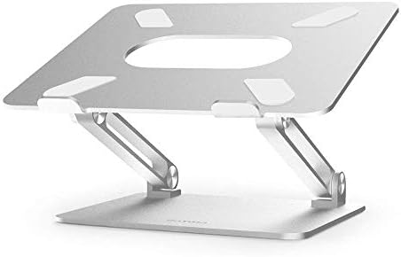 Ventilated Adjustable Stand Laptop Stand, Multi-Angle Laptop Holder With Heat-Vent, Adjustable Notebook Sand Compatible For Laptop Including MacBook Pro/Air, Surface Laptop, Samsung, HP -Silver