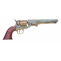 Denix 1851 Engraved Navy Revolver, Brass - Non-Firing Replica