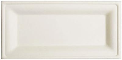 Earthable- Eco-Friendly, 100% Compostable, Renewable and Recyclable, with Sugarcane Fiber Heavy Duty Disposable Square Dinner Plates (125, 5"x10" Rectangle)