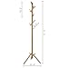 BAMEOS Bamboo Tree Coat Rack Stand- Easy Assembly NO Tools Required - 3 Adjustable Sizes Free Standing Coat Rack, Coat Hanger Stand for Clothes, Suits, Accessories(8 Hooks,Natural Color)