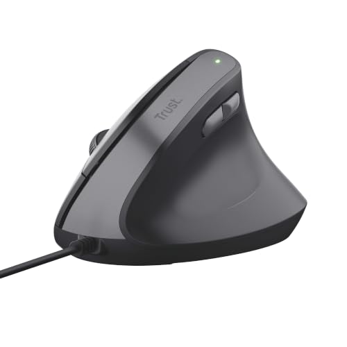 Yuno Souris Verticale Ergonomique Filaire, Cable USB de 1,5m, Noir