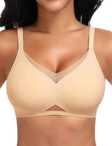 Ganado Women's Wireless Bra Lace Padded Comfort Seamless Push up Bralette