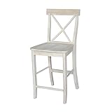 International Concepts X- Back Stool, 24-Inch SH, Unfinished