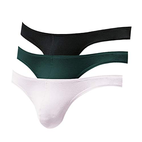 Pdbokew Men's Thongs Underwear G-String Quick-Drying Comfortable T-Back 3PACK US XS