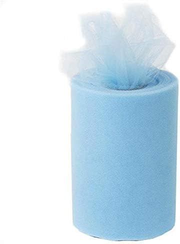 BalsaCircle 6-Inch x 300 feet Light Blue Net Tulle Fabric Ribbon by The Roll - Wedding Party Favors Decorations DIY Crafts Sewing