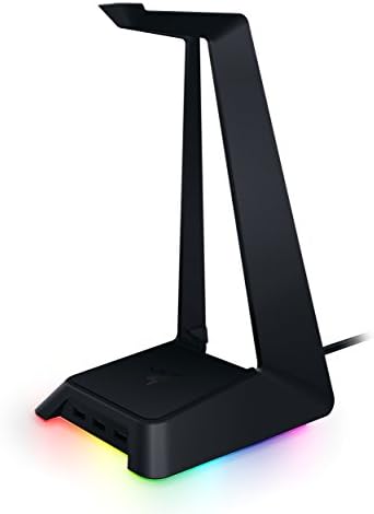 Razer Base Station Chroma Headphone/Headset Stand w/ USB Hub: Chroma RGB Lighting – 3x USB 3.0 Ports – Non-Slip Rubber Base – Designed for Gaming Headsets – Classic Black