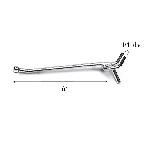 Presa Heavy Duty Metal Peg Board Shelving Hooks, 6Inch, 50Pack