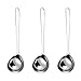 GuDoQi Soup Ladle, 3 Pack Durable 304 Stainless Steel with Polished Titanium Plated Big Volume Soup Spoon, Kitchen Gadget Utensil,8 Inch, Sliver