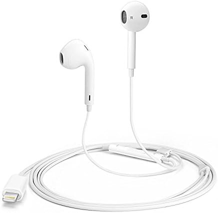 Lisiwen Lightning Headphones/Earbuds,Stereo Sound by Bluetooth in Earphones and Built-In Mic and Volume Control,suitible for Apple iPhone X,7,7 Plus,iPhone 8,8 Plus,Bluetooth connection.[White]
