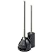mDesign Bathroom Toilet Brush and Plunger Compact Combo Set - Black/Brushed