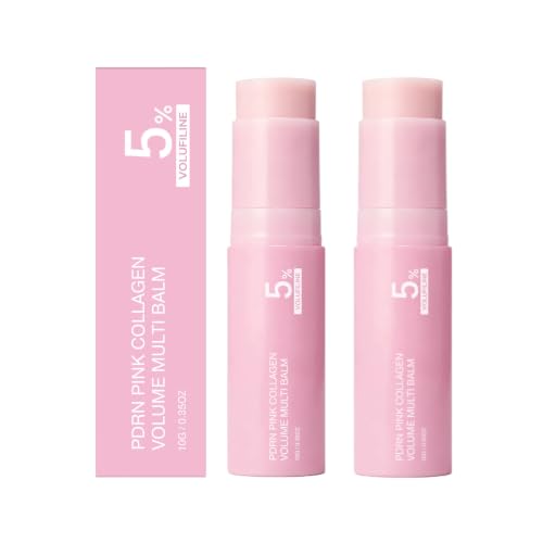 PDRN Pink Collagen Volume Multi Balm, Hydrating Skin Care Stick for Face, Moisturizing Firming Multi Balm, 10g, 2 Pack