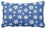 Himoud Blue Snowflake pattern fun Christmas Lumbar Pillowcase Pillow Covers 20 x12 inches