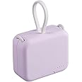 ODGUV Small Portable Charger 4000mAh,Cute Power Bank Built in Cable,Mini Fast Charging USB C Phone Charger,Ultra-Compact External Battery Pack for iPhone Samsung Google,Purple