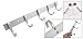 uxcell Aluminium Alloy 5 Hooks Coat Towel Hat Rack Silver Tone