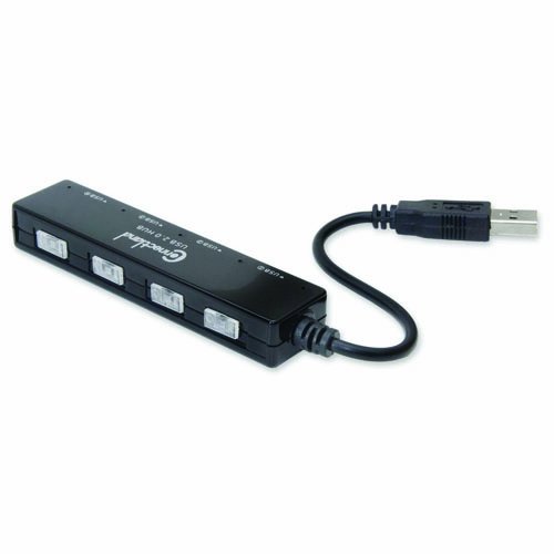 Syba USB 2.0 4-Port Mini Hub with On/Off Switch for Each-Port (CL-HUB20132)