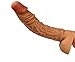 Reusable Condom Penis Sleeve Extender,Couple Membrum Penis Case Cover Dick Overstriking Erection Ipsism Sexual Intrest Stick Wand Fun Rod Sleeve (Brown)