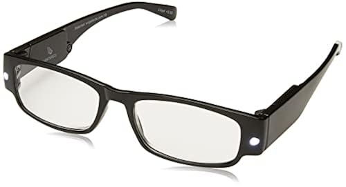 Foster Grant Mens Lloyd Lightspecs Lighted Glasses Reading, Black