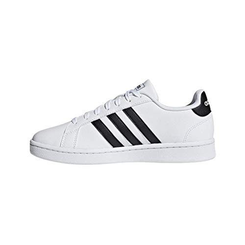 adidas Women's Grand Court Shoe, White/Black/White, 9.5