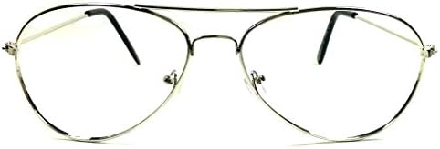 Quality EyewearSilver Aviator Eyeglasses/Sunglasses Frames for Prescription No Lenses