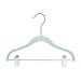 Juvale 24-Pack Light Blue Velvet Hangers for Baby & Kids Clothes with Clips – 360° Swivel Hook, Anti-Slip Space-Saving Design for Pants, Tank Tops, Skirts (12×8 in Baby Hanger)