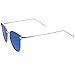zeroUV - Metal Frame Arrow Temples Cateye Sunglasses For Women With Colored Mirror Flat Lens 58mm (Silver/Blue Mirror)