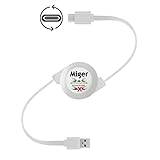 Miger (3Ft/0.8 Meters) Type-C Adapter with Sync and Retractable Cable Chargers for Apple MacBook 12