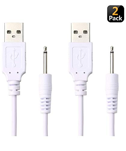 (2 Pack) Fast Charging Replacement USB Cable | DC Charger Cord - 2 Ft - 2.5mm