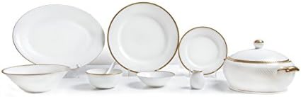 Clay Craft Diamond 310 Gl Bone China Dinnerware Set, 38-Pieces, Multicolor