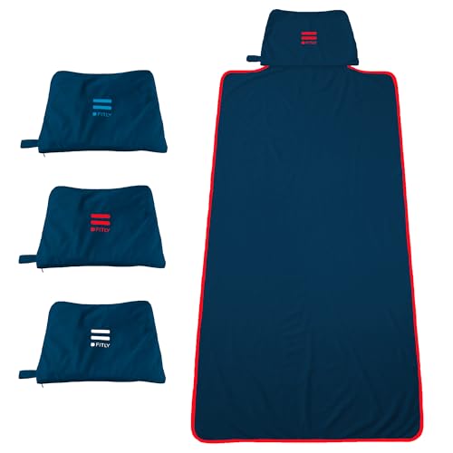 FITLY Triple Purpose Towel | Eco-friendly Plush Bath Towel For Active People | Towel, Seat Cover & Travel Pillow in 1 | Universal Fit Waterproof Seat Cover | Large Bath Towels Perfect Gym Accessory