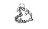 CM Sterling Silver Charm Pendant Vampire Fangs 3d Moves Comes with Jump Ring Split Ring and Bail