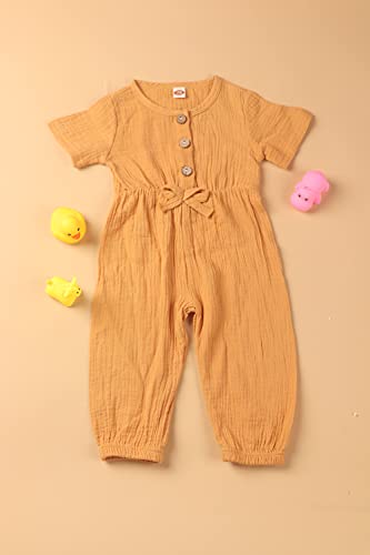 toddler rompers for girls 2t-4t 2-3t yellow toddlers summer outfits clothes jumpsuits overalls