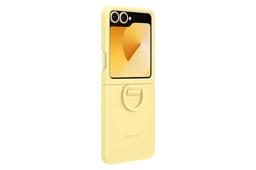 Samsung Silicone Case EF-PF741 für das Galaxy Z Flip7 FE | Z Flip6, Smartphone Cover, Handy-Hülle inklusive Ringhalter, Silikon, Schutz Case, stoßfest, dünn und griffig, Yellow